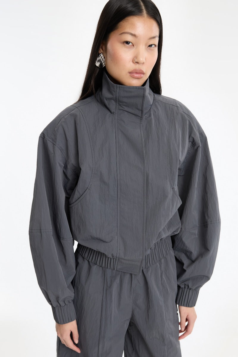 CRISPY TRACK JACKET GRAY PINSTRIPE