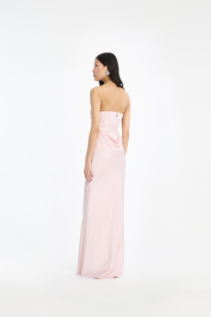 CORSAGE LONG DRESS BLUSHING BRIDE