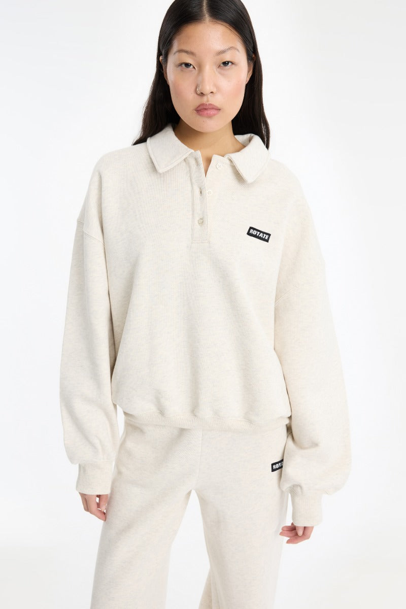 CLASSIC SWEAT POLO WHITE MELANGE