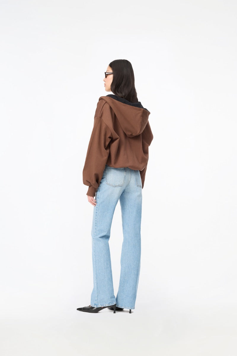ZIP SWEAT HOODIE CHESTNUT