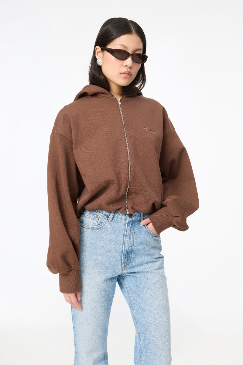 ZIP SWEAT HOODIE CHESTNUT