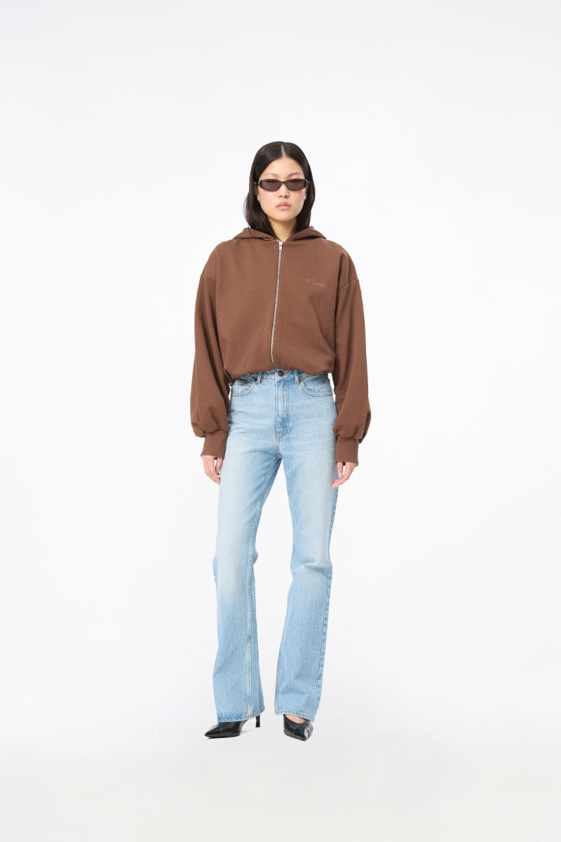 ZIP SWEAT HOODIE CHESTNUT