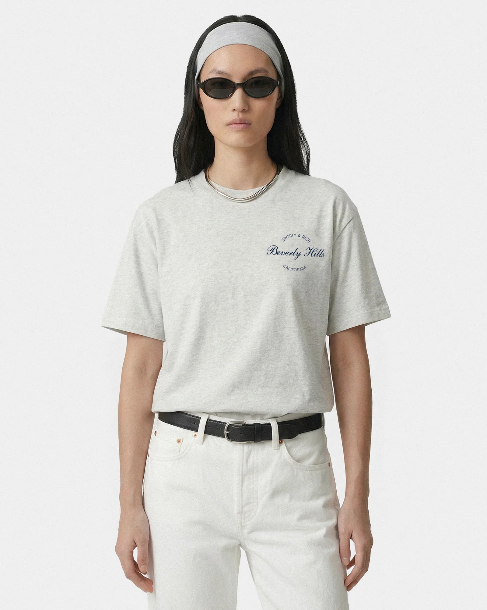 BEVERLY SCRIPT TSHIRT - HEATHER GREY