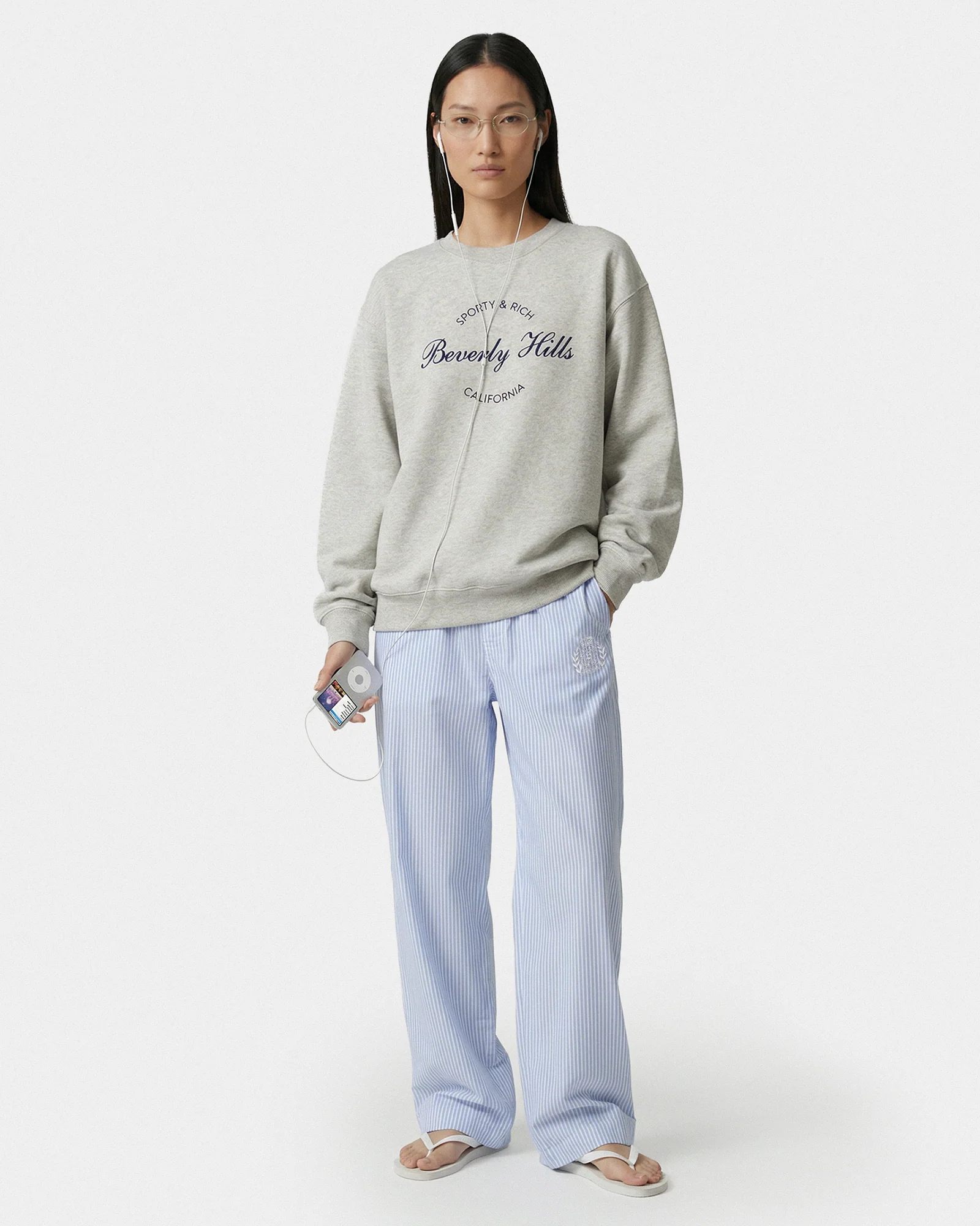 NY CREST PYJAMA PANTS BLUE STRIPE/WHITE