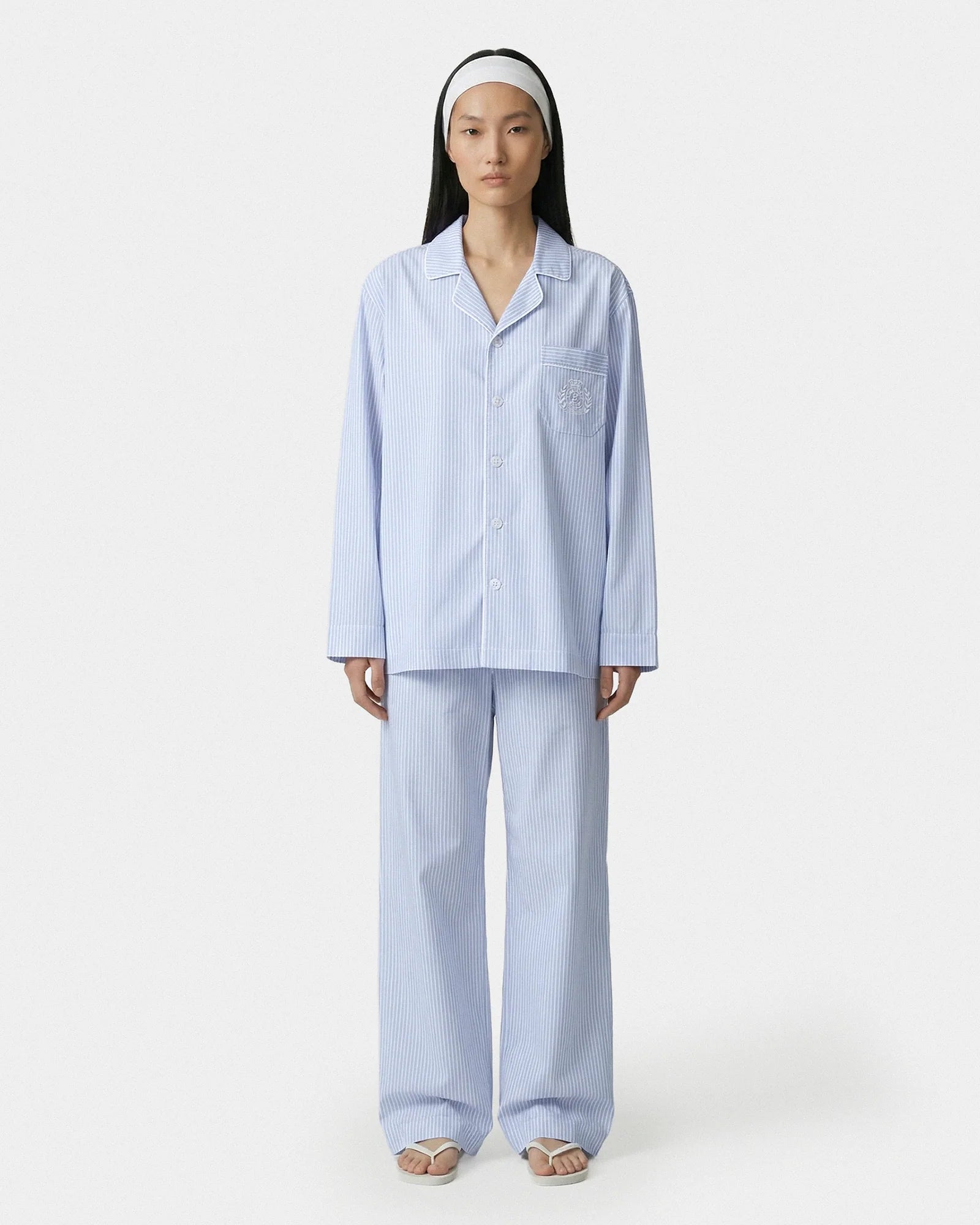 NY CREST PYJAMA PANTS BLUE STRIPE/WHITE