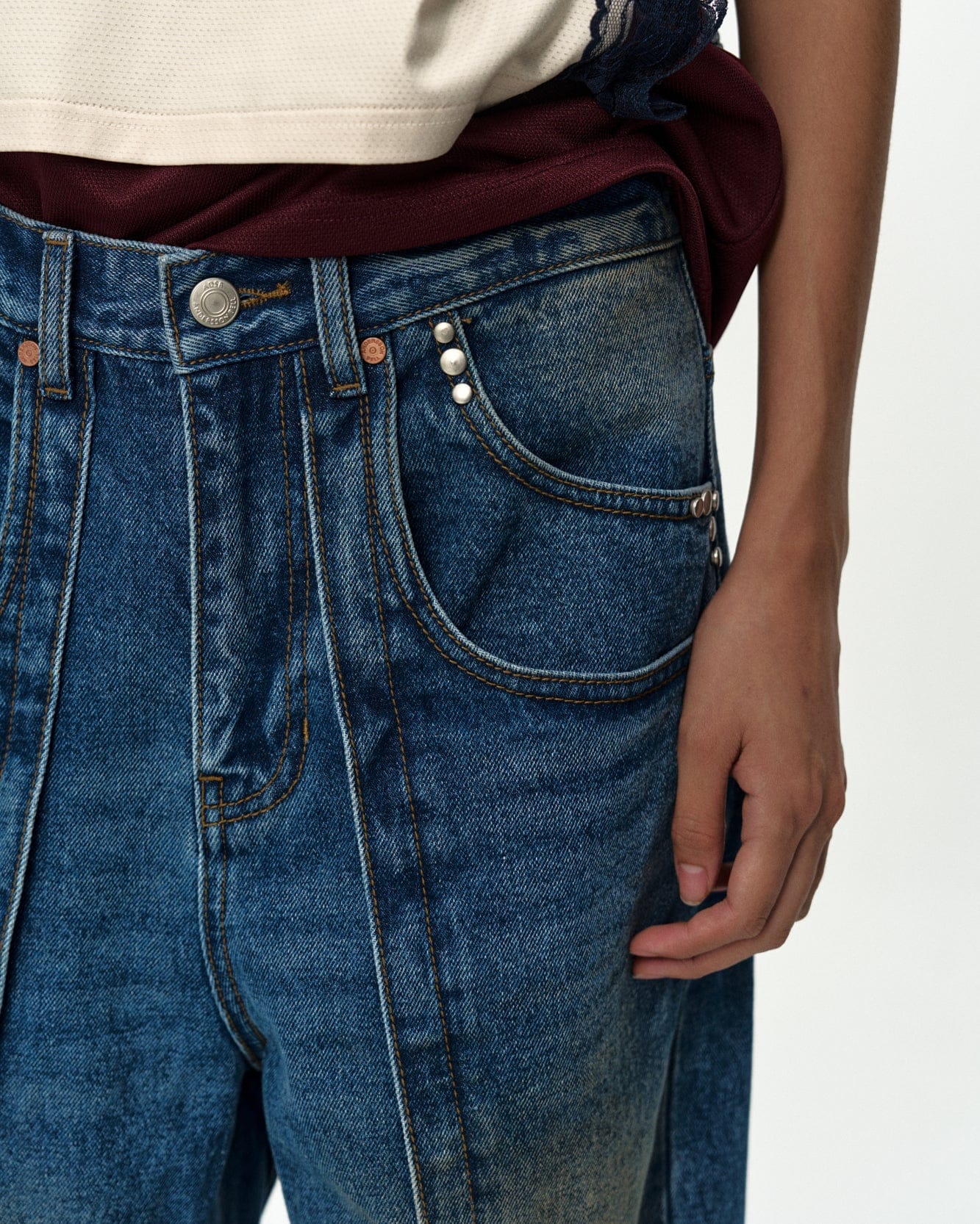 UNISEX LAYERED WIDE-LEG JEANS