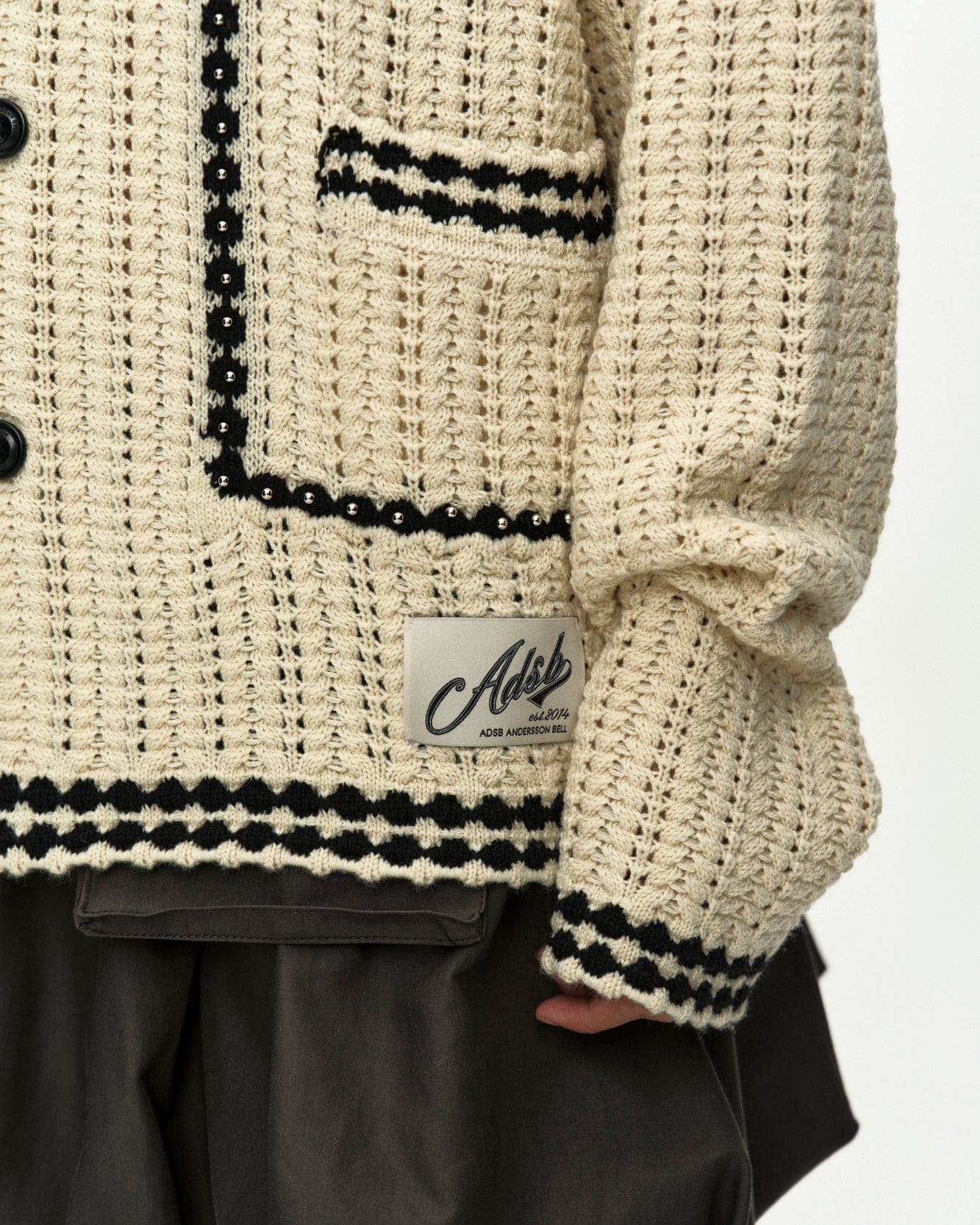 UNISEX NEW FANTASIA COLLAR CARDIGAN IN ECRU