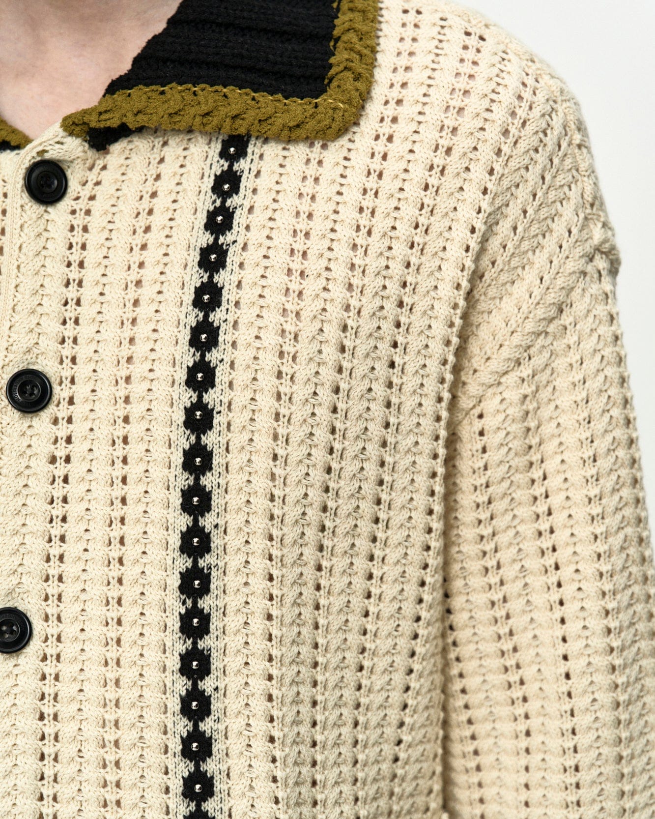 UNISEX NEW FANTASIA COLLAR CARDIGAN IN ECRU