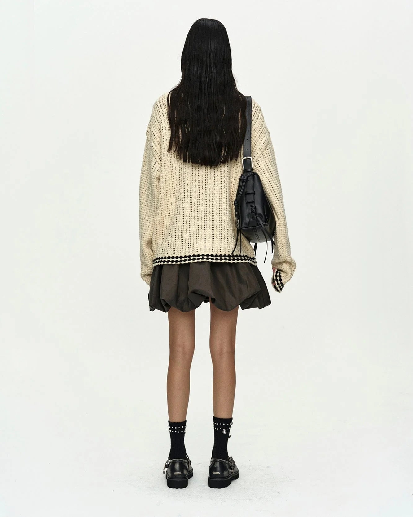 UNISEX NEW FANTASIA COLLAR CARDIGAN IN ECRU