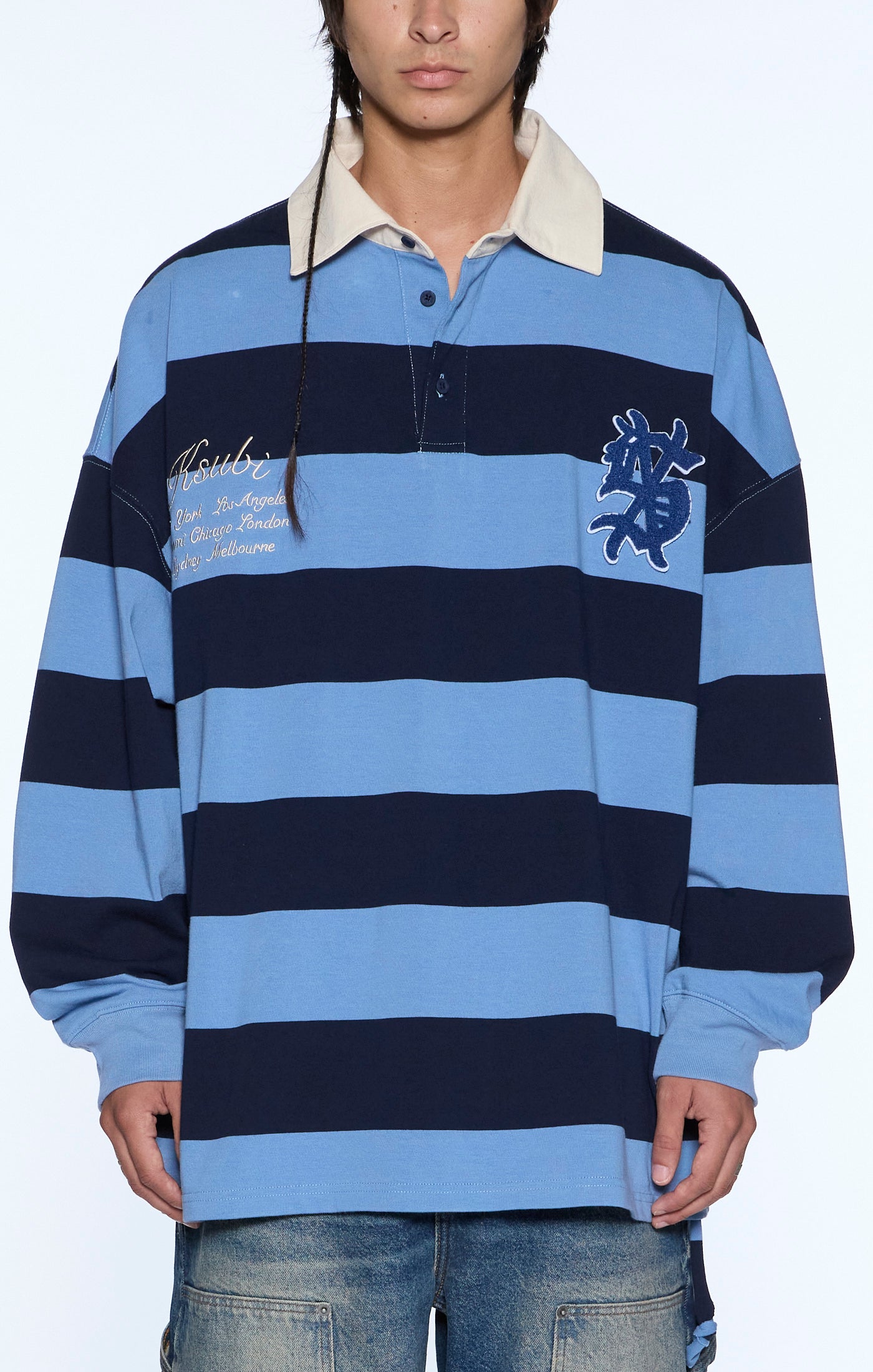 RUGGED RUGBY JERSEY IN FADED ICE
