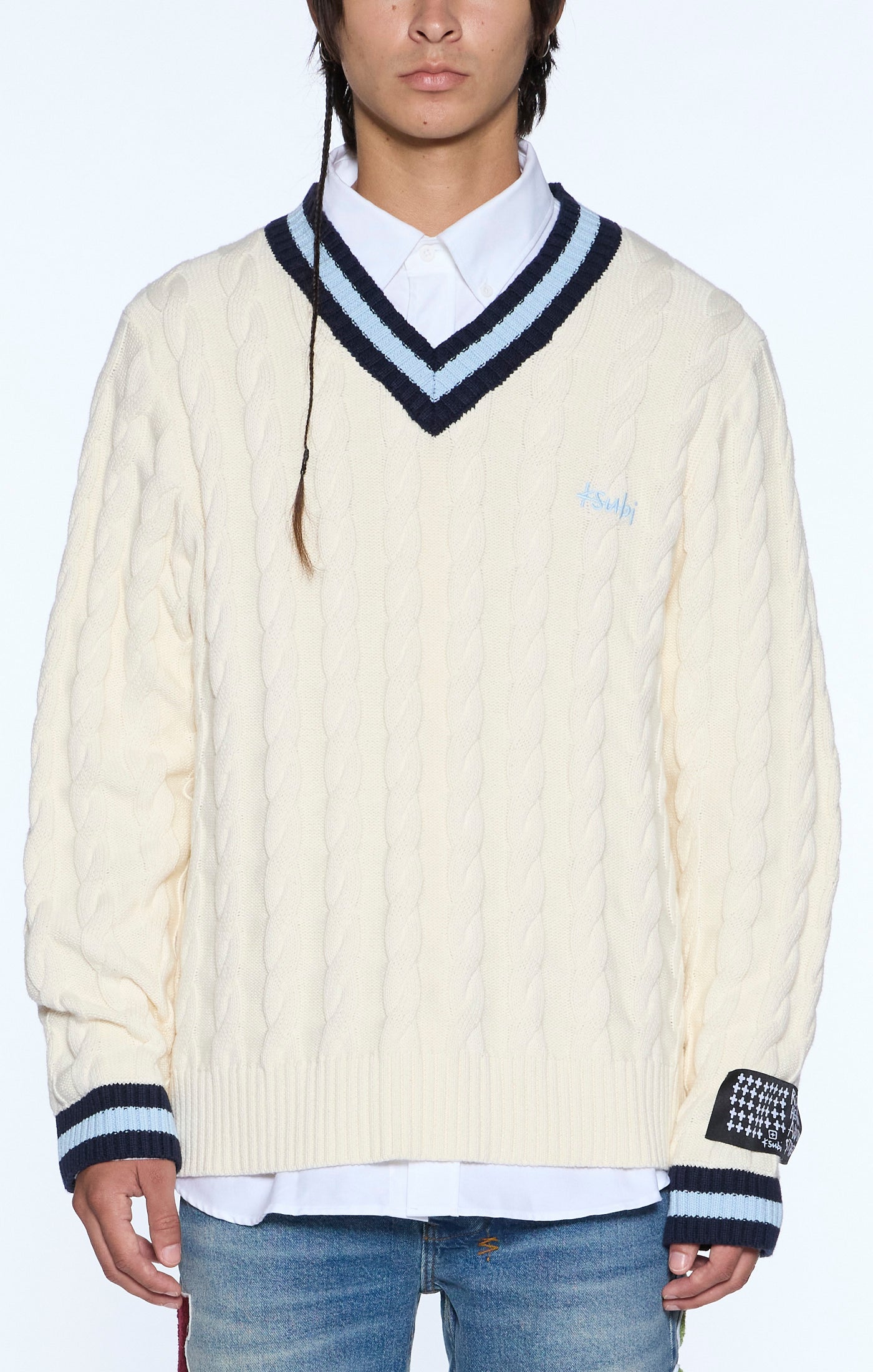 PRINCENTON CABLE KNIT VINTAGE WHITE