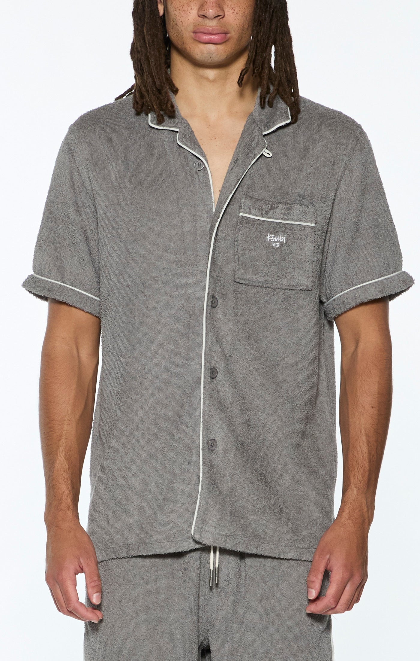 LOUNGE SS RESORT SHIRT IN CHARCOAL