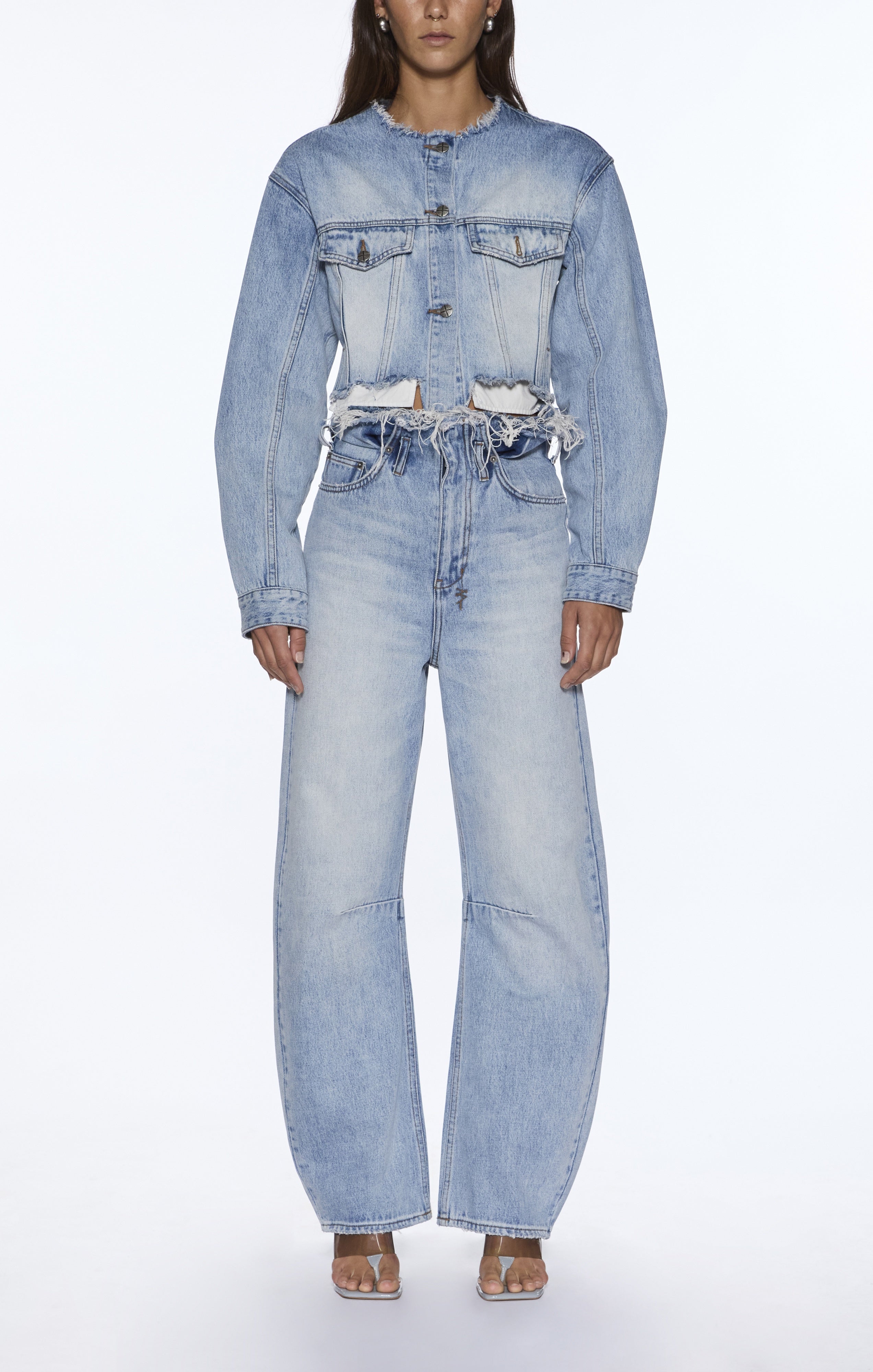 TORN OFF CROP TRUCKER VAPOUR