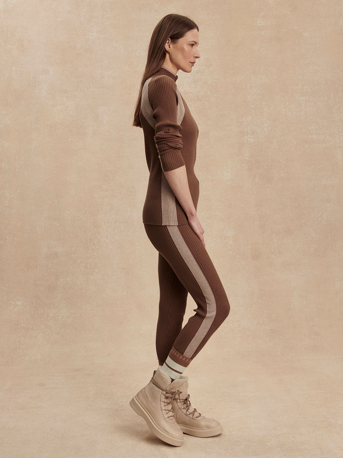 AIDEN KNIT LEGGING IN COCOA DUST