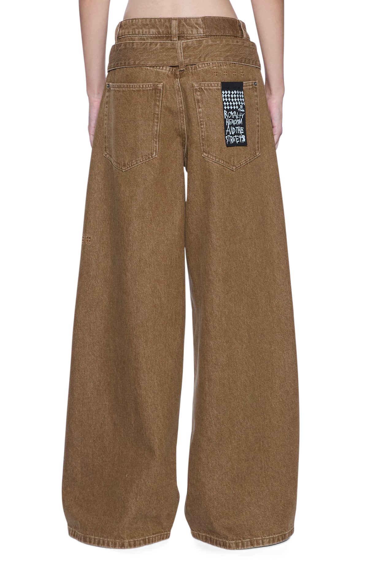 BOYFRIEND JEAN BELTED RIDER BROWN