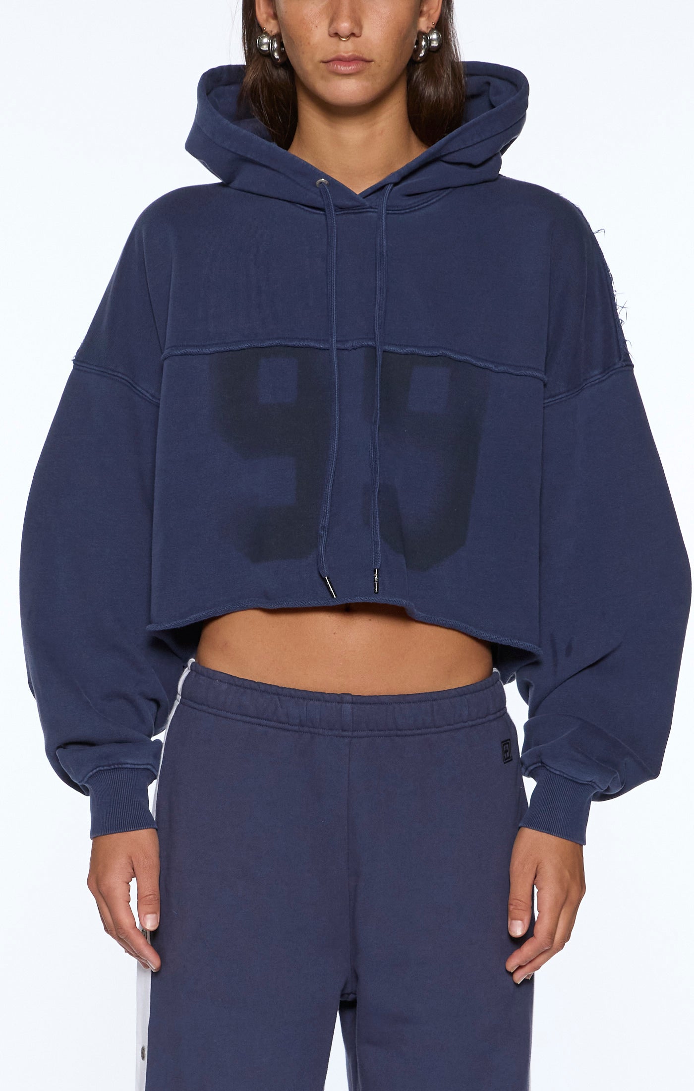 OH G HOODIE CROPPED INK BLUE