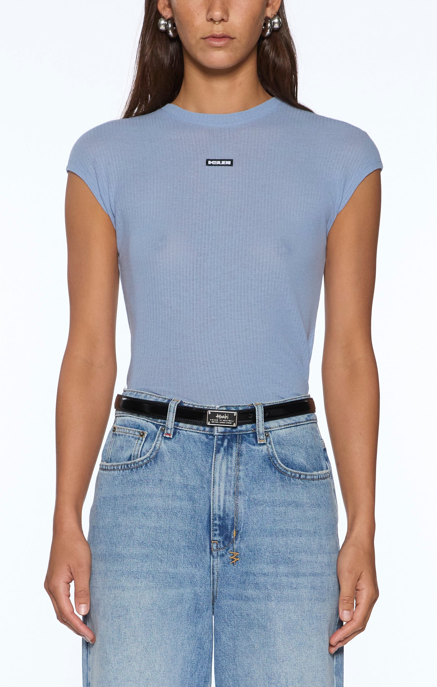 STAPLE SS TEE ICE BLUE SHEER