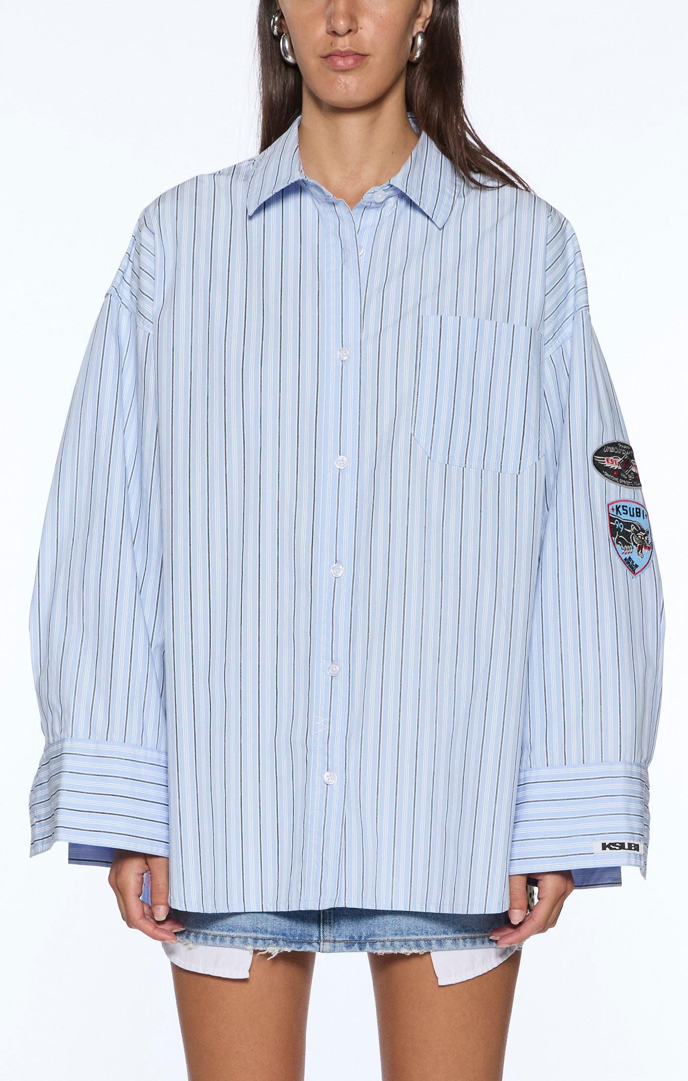 ASTRA IS SHIRT BLUE STRIPE BADG