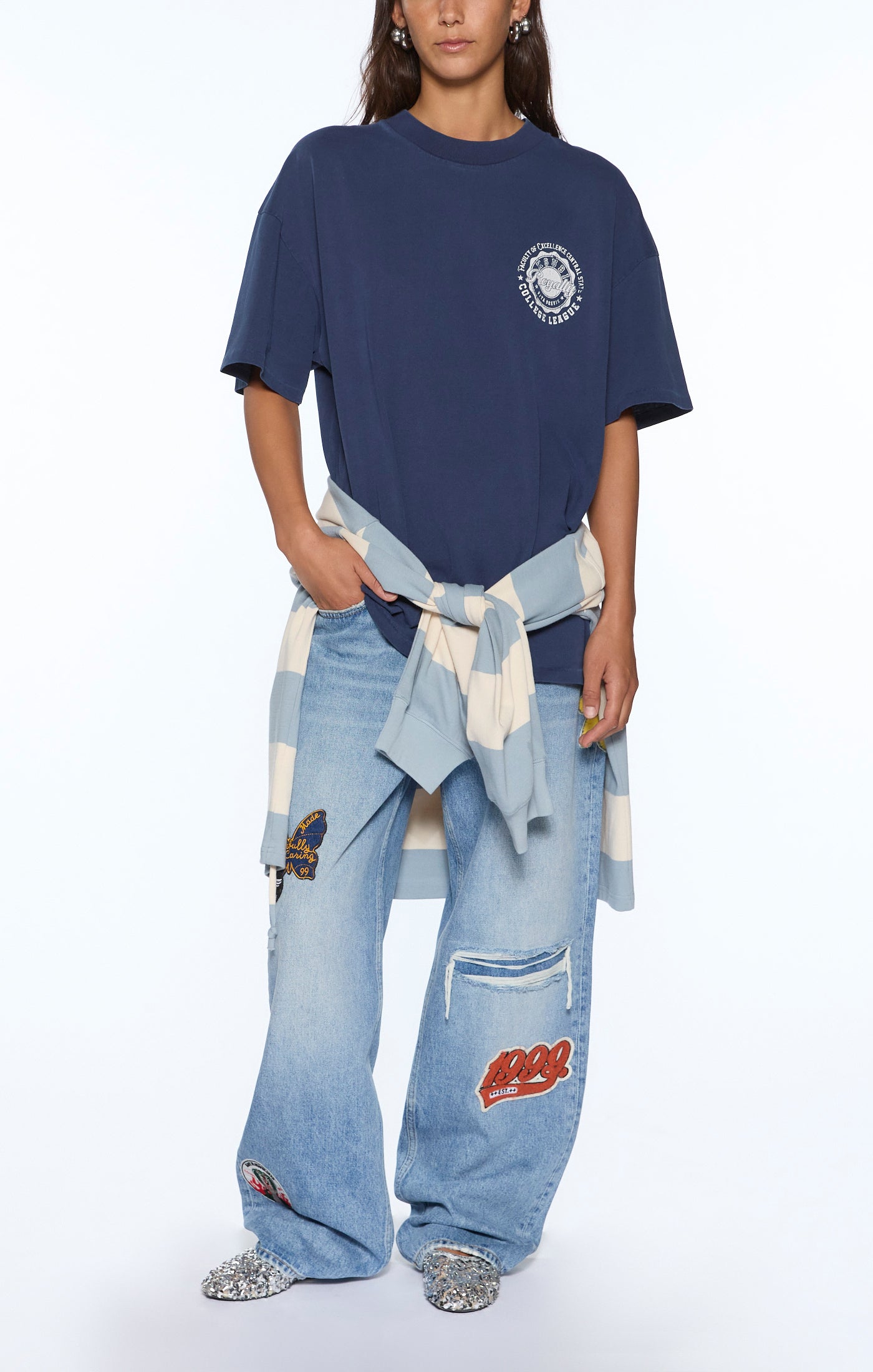 STACKS BOYFRIEND SS TEE INK BLUE