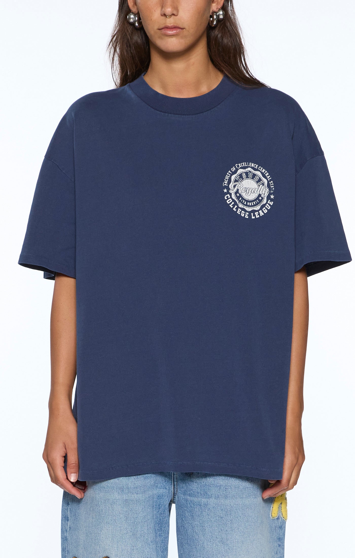 STACKS BOYFRIEND SS TEE INK BLUE