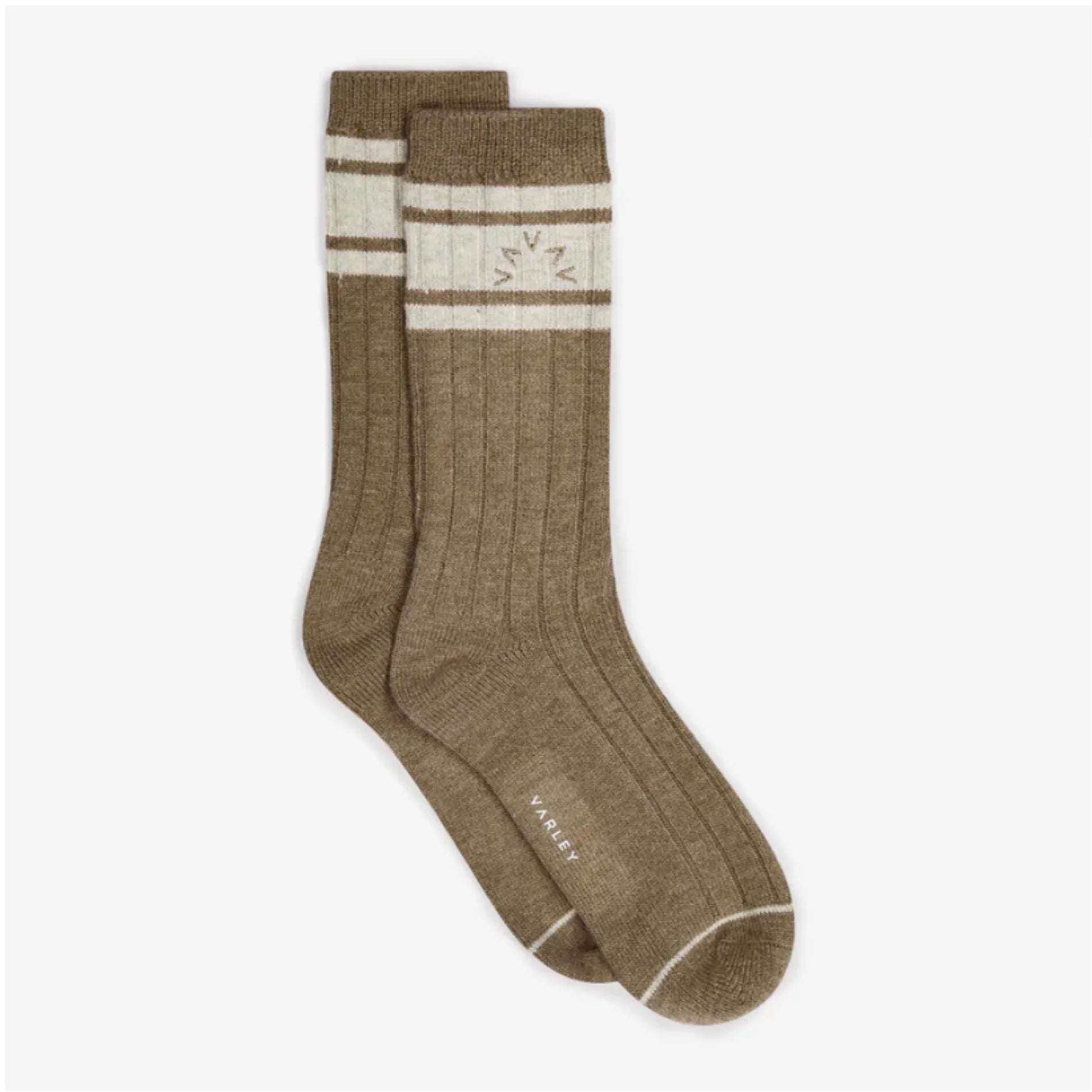 MALISSA PLUSH WID RIB SOCK IN MINK TAUPE MARL