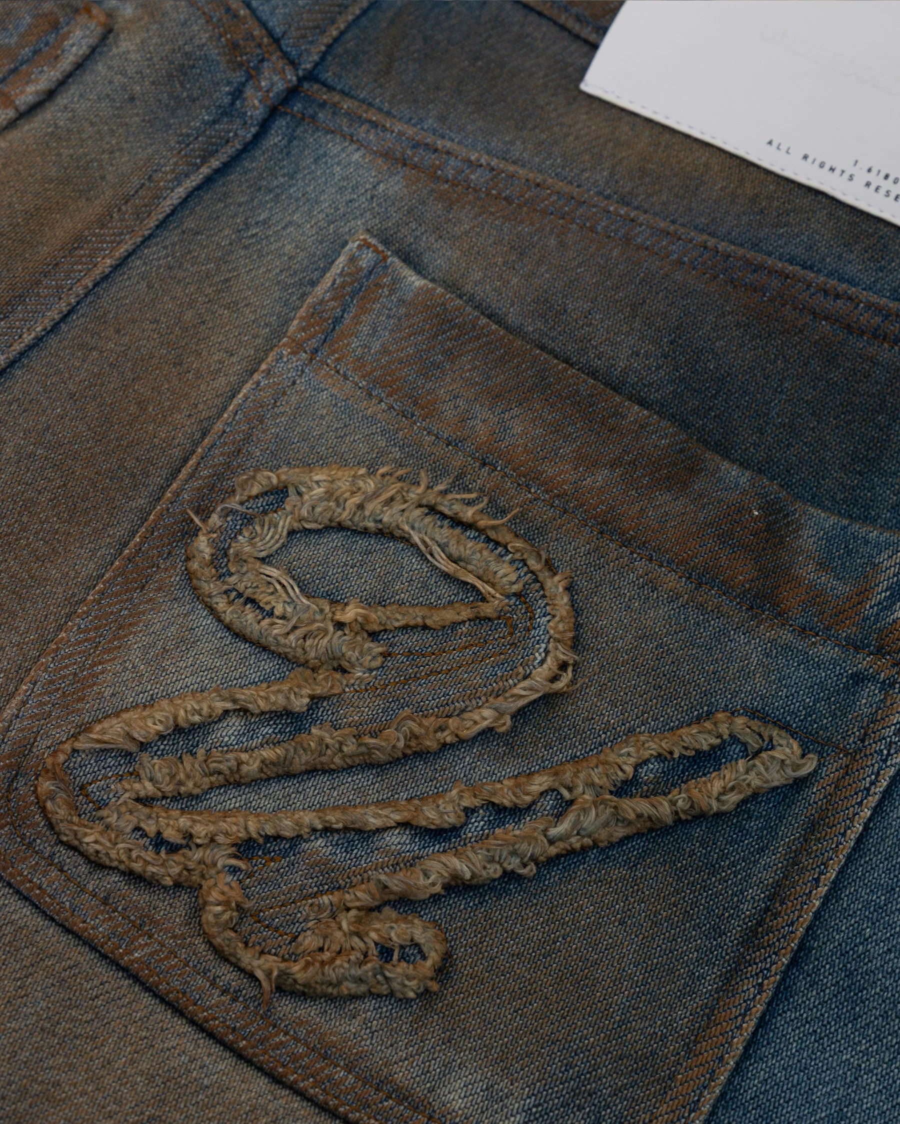 AGNUS DEI LOW RISE WIDE JEAN IN MUDDY BLUE